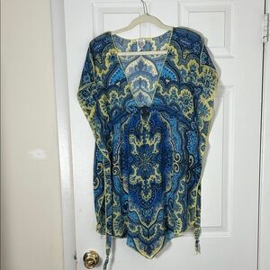 BECCA Blue and Yellow Swim Coverup